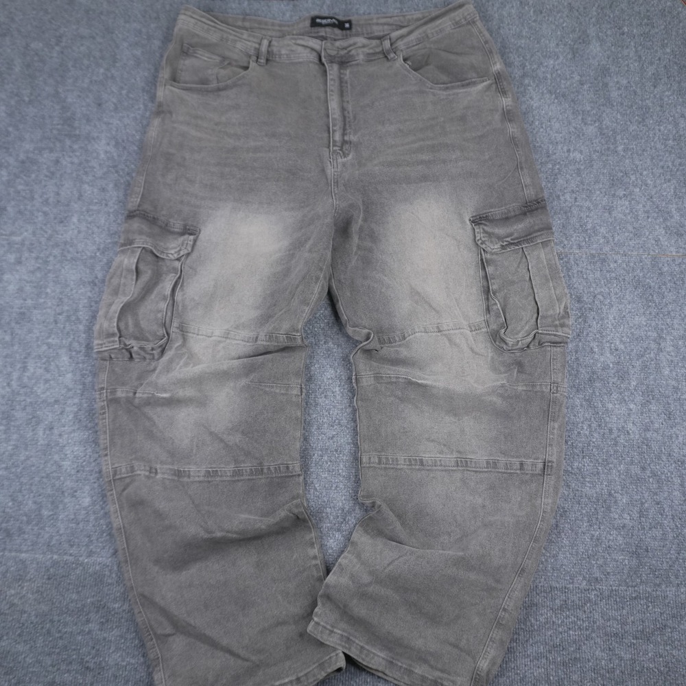Reserved Supply Cargo Pants Mens 36 Grey Straight Leg Utility Streetwear BAGGY